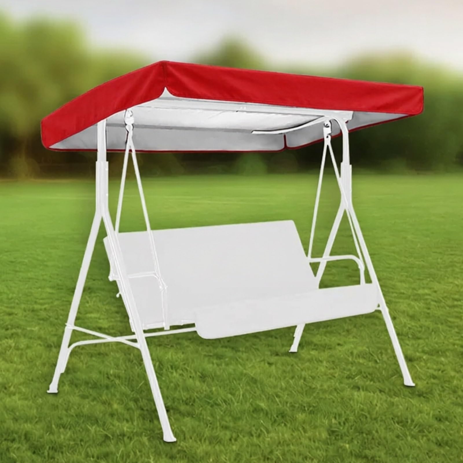 Xxbbyubo Swing Replacement Canopy, 2 3 Seater Universal Patio Swing Cover, Waterproof Sun Shade Top Canopy for Garden Patio Porch Hammock Cover Awning(Red,77"x49")