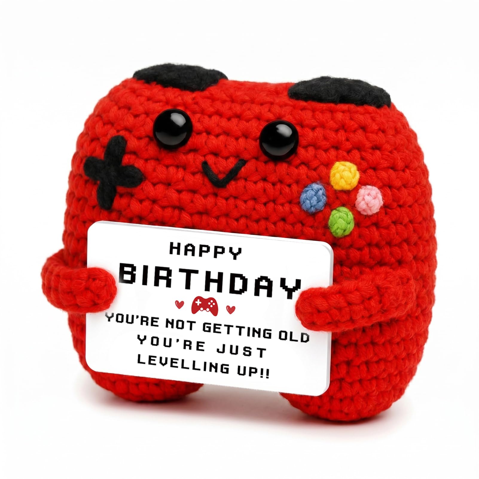 szoszo Birthday Gifts for Gamers, Funny Crochet Gifts, Gaming Crochet​ Plush, Emotional Support Plush​ for Birthday Parties, Game Room Decor
