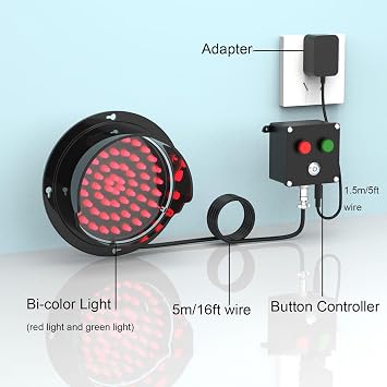 LED Traffic Light, Red/Green Two-Color Light Traffic Signal Light, Wall Mounted Traffic Light, Industrial Loading Dock Bay Light, for Mounting Inside and Outside, Plug & Play(200mm/8in)