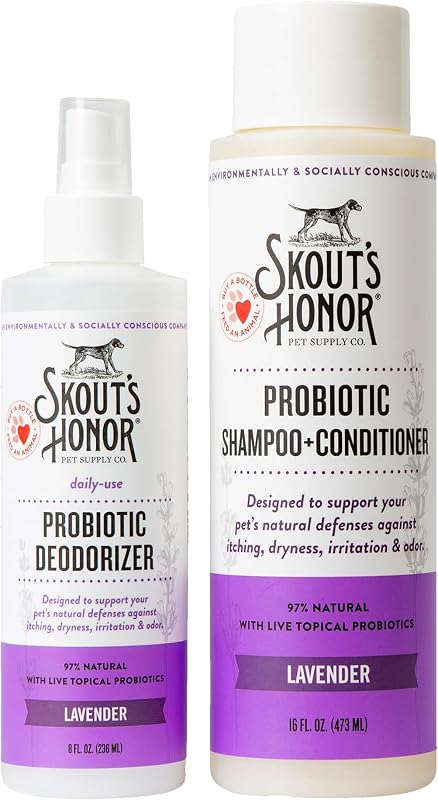 Kit de Higiene e Tosa com Probióticos SKOUT'S HONOR Lavanda