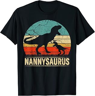 Nannysaurus T Rex Dinosaur Nanny Saurus Family Matching T-Shirt