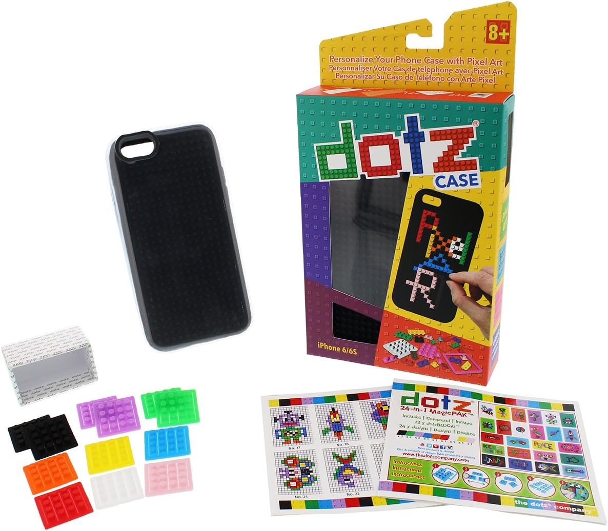 iPhone 6/6s dotzCASE Pixel Art Set with 24-in-1 MagicPAK, Black