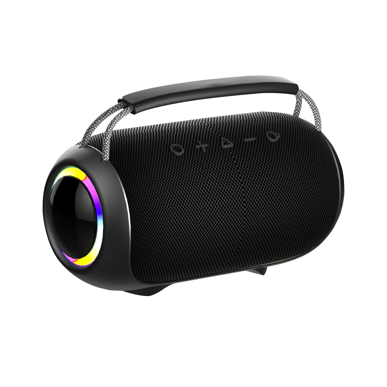 Altavoz Bluetooth inalámbrico con Luces LED, Altavoz portátil para Exteriores, Sonido estéreo inalámbrico Real, reproducción USB/TF/AUX, Ideal para el hogar, acampadas y Fiestas