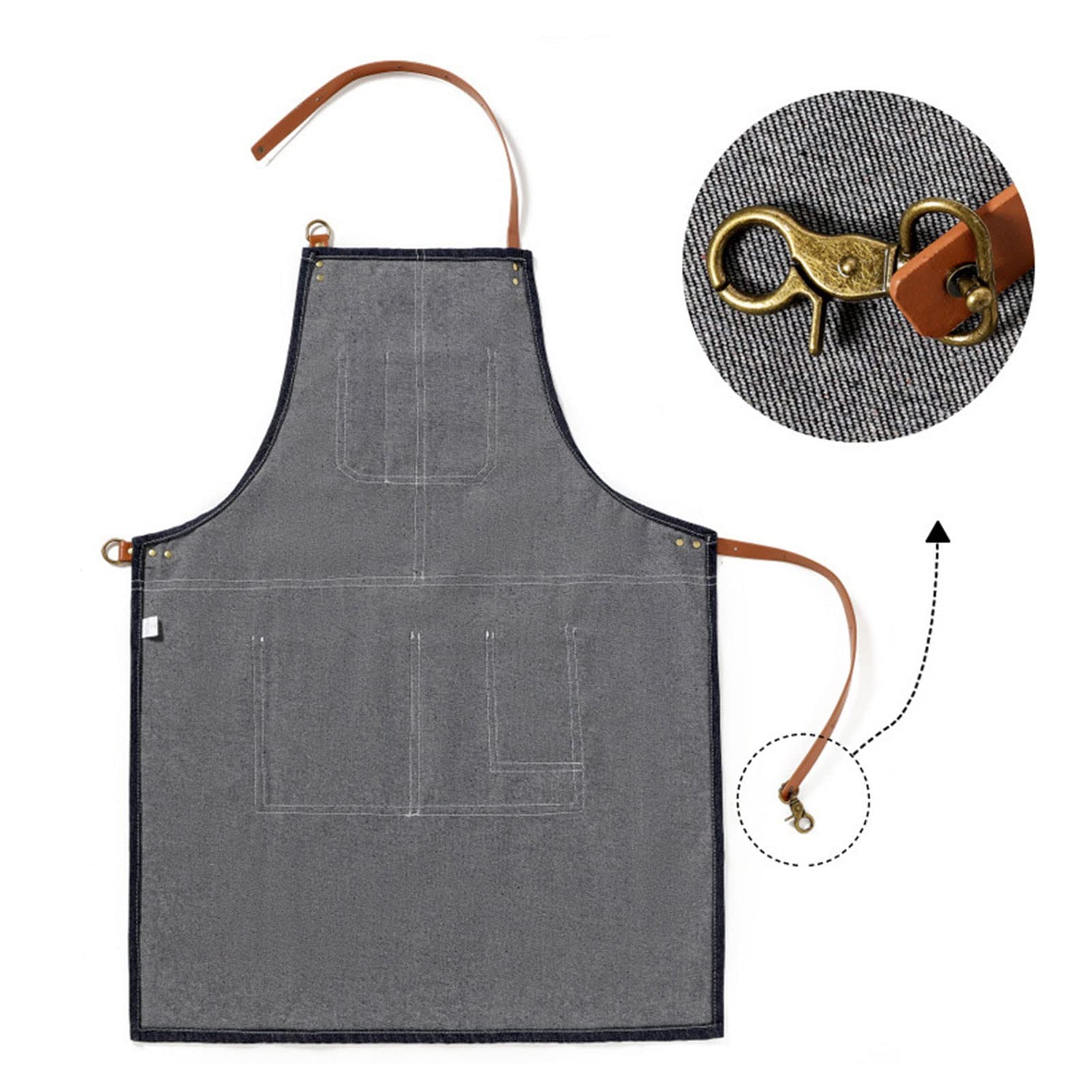 Fartuchy z kieszeniami, Męskie płócienne paski do fartucha roboczego Barber Kitchen Gardener Cafeshop Multicolor XL