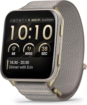 Garmin Venu X1 51mm GPS ak ll  saat, B y k 2 in  AMOLED ekran, LED el feneri, Hafif, Ultra ince 8mm saat k l f ,  nceden y klenmi  Spor Uygulamalar , 8 g ne kadar pil  mr , ComfortFit naylon bant