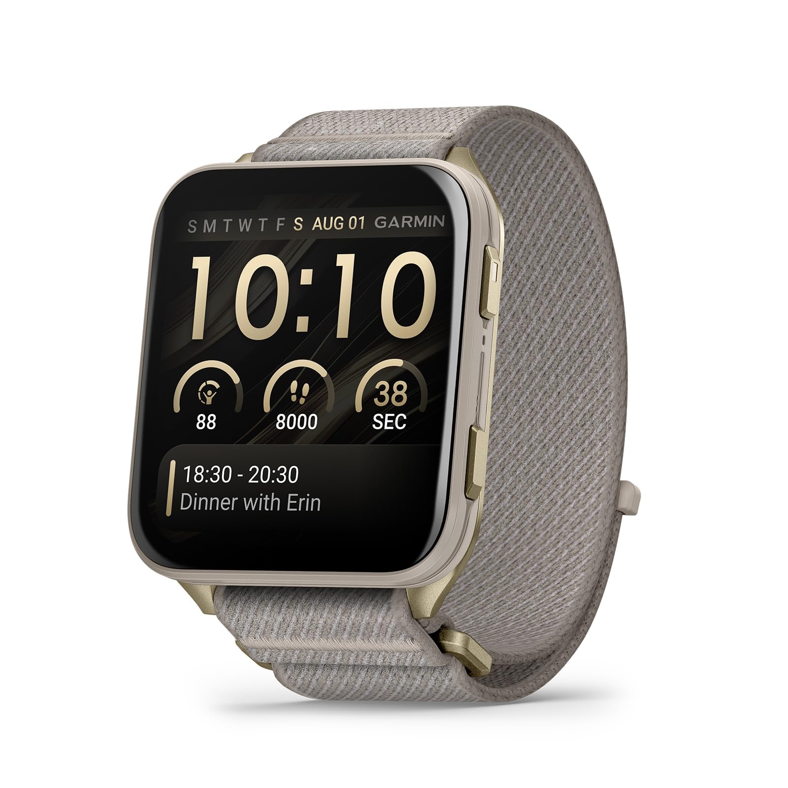 Garmin Venu X1, 51mm GPS smartwatch, French Grey | AMOLED, large 2" square design, LED flashlight, lightweight, ultra thin 8mm watch case,sports apps, up to 8 days battery life
