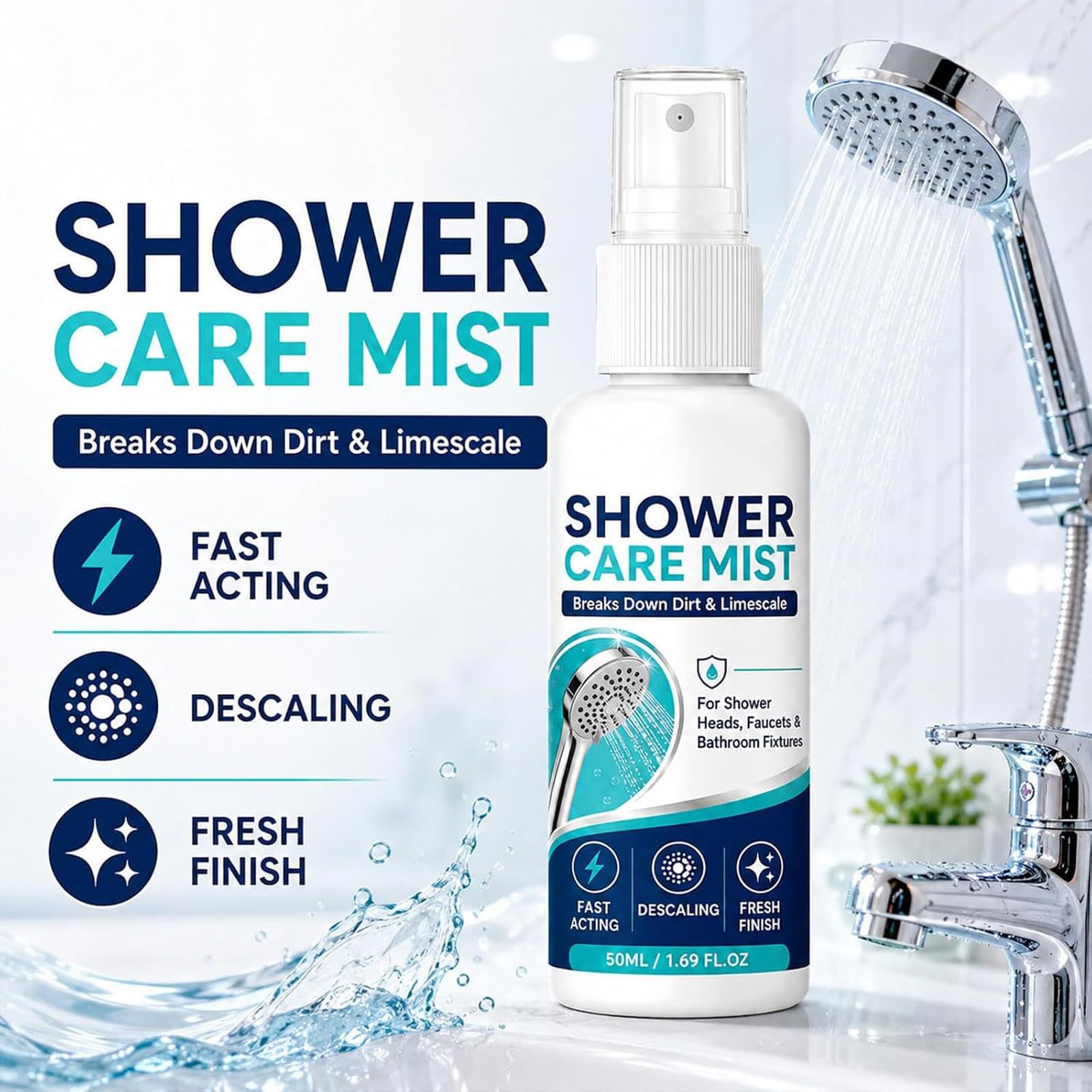 Spray anticalcare ad azione rapida per doccia (3pcs)