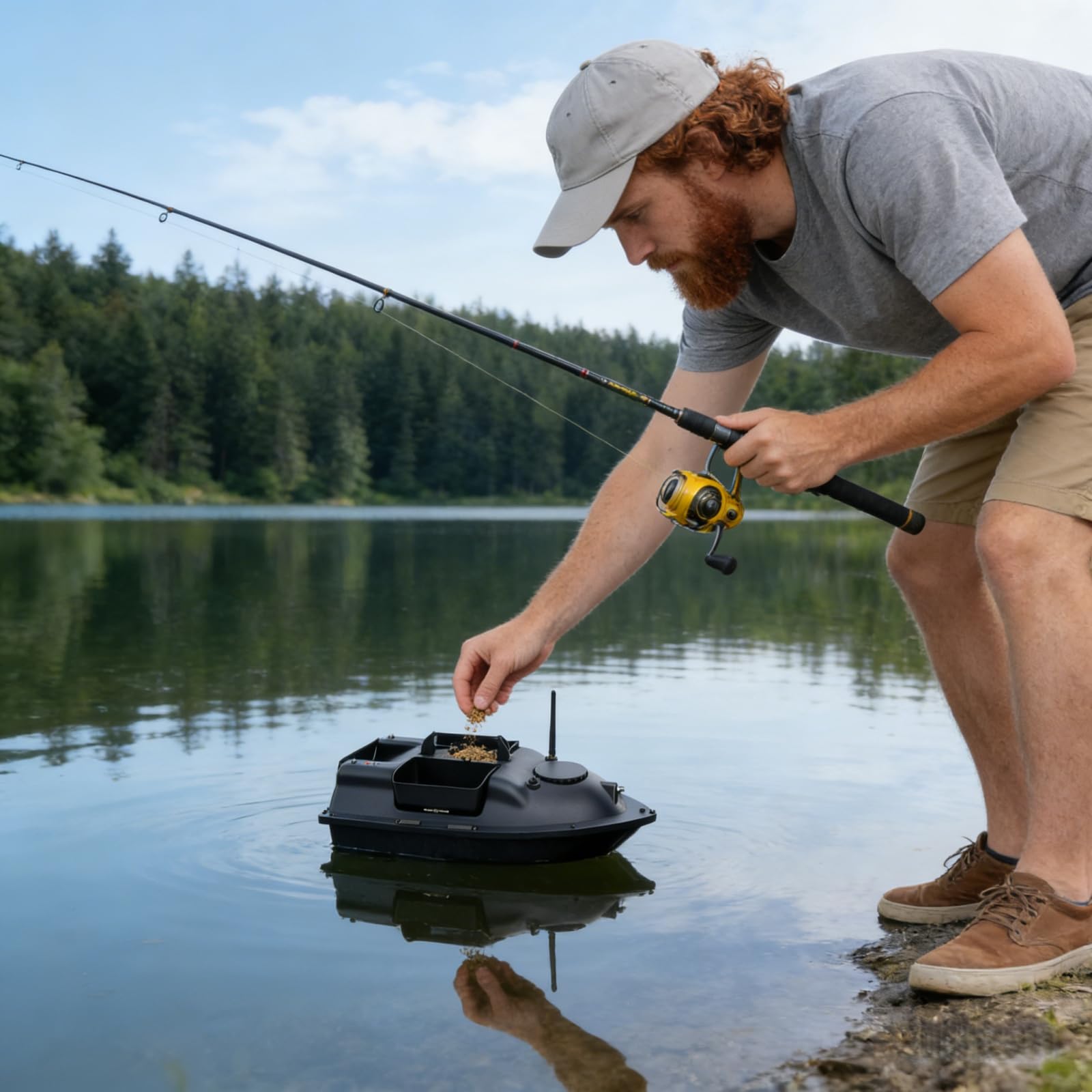 Barca da pesca telecomandata da 500 m, pesca notturna, esca con luci LED per navigatore, telecomando, barche per mangimi, bait barca, esche telecomandate, carico 2 kg