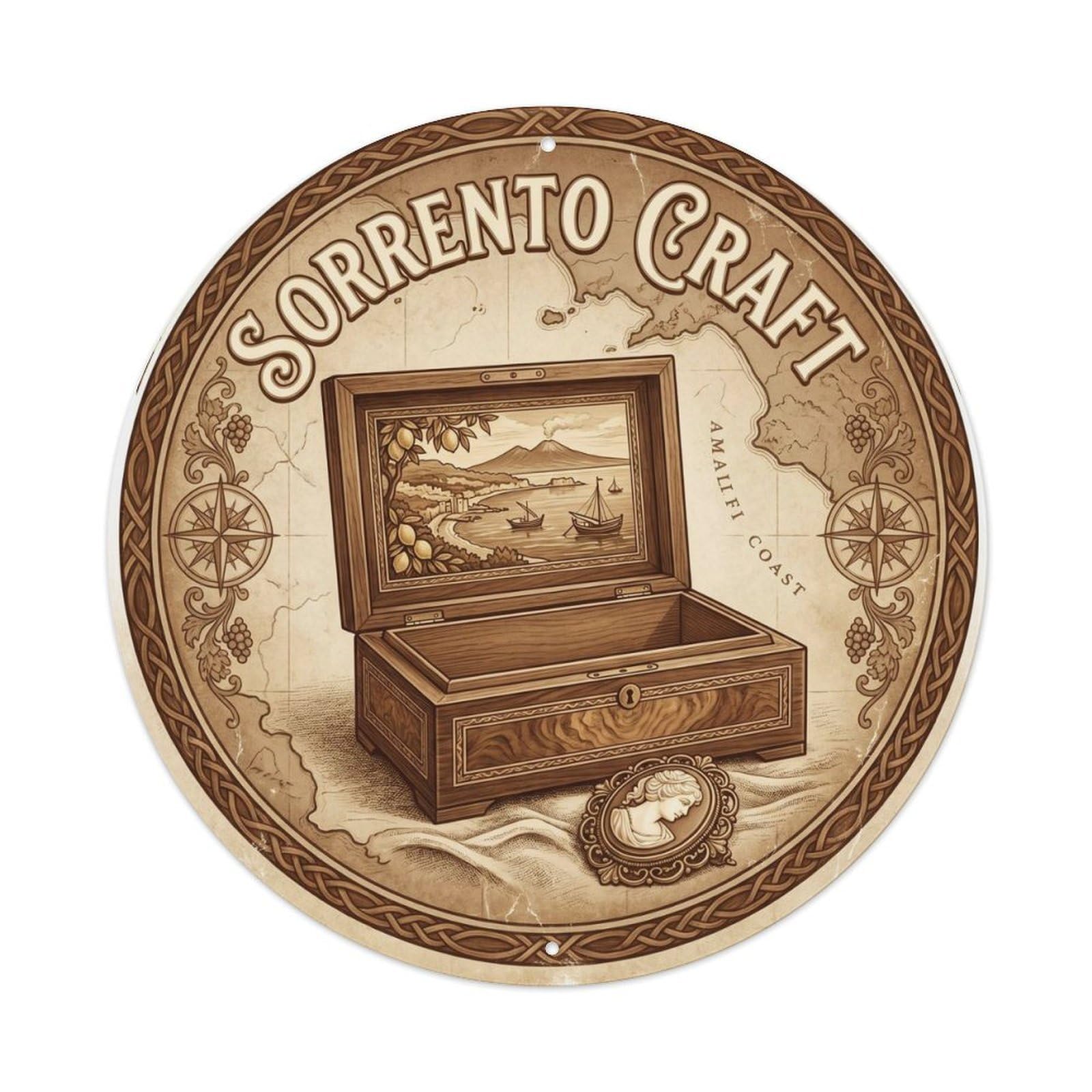 Sorrento Italy Cultural Travel Wood Vintage Metal Tin Sign