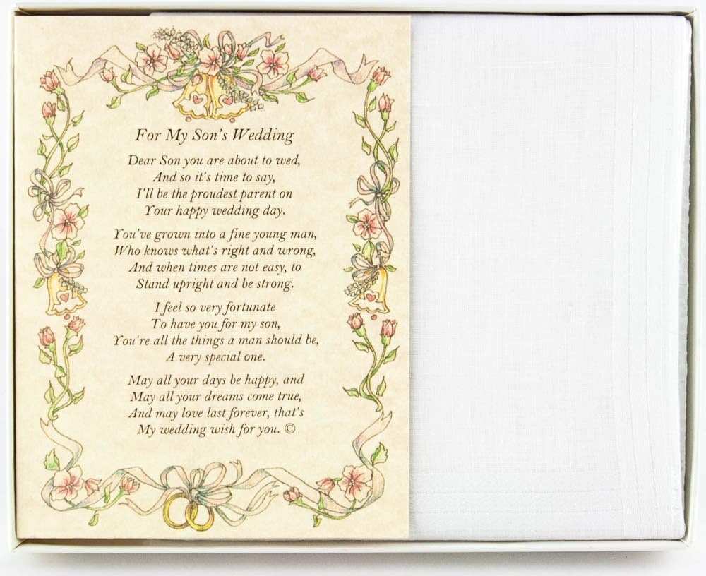 Wedding Handkerchief Poetry Hankie - Options for Entire Wedding Party & Family | Wedding Keepsake, Beautiful Poem | Long-Lasting Memento | Includes Gift Storage Box