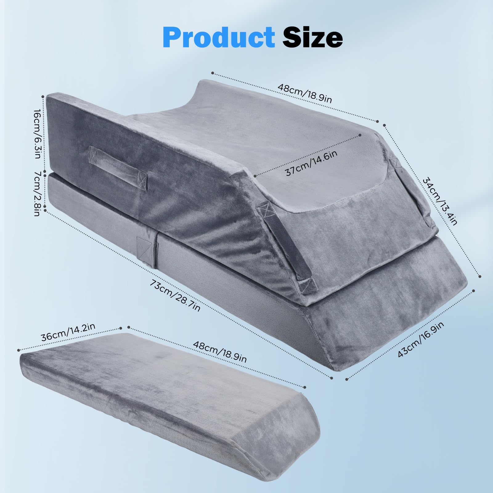 Cuscino per le gambe regolabile con 3 impostazioni di altezza, cuscino ergonomico in memory foam per il recupero post-operatorio e il sonno, Migliora la Circolazione, Riduce Gonfiori e Varici