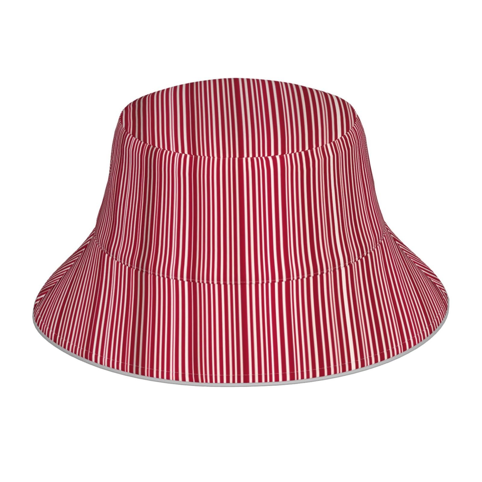 OdDdot Sombrero de pescador con estampado rojo y negro a cuadros, sombrero de playa y verano, sombrero de pescador, sombrero reflectante para mujeres y hombres