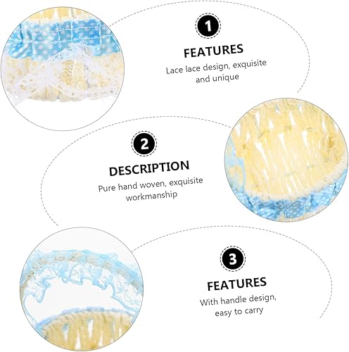 Miniatura 5 de STOBAZA 3pcs Woven Small Flower Basket Storage Baskets Hamper Fruit Basket Natural Home Decor Seagrass Basket Home Decorative Basket Hand-held