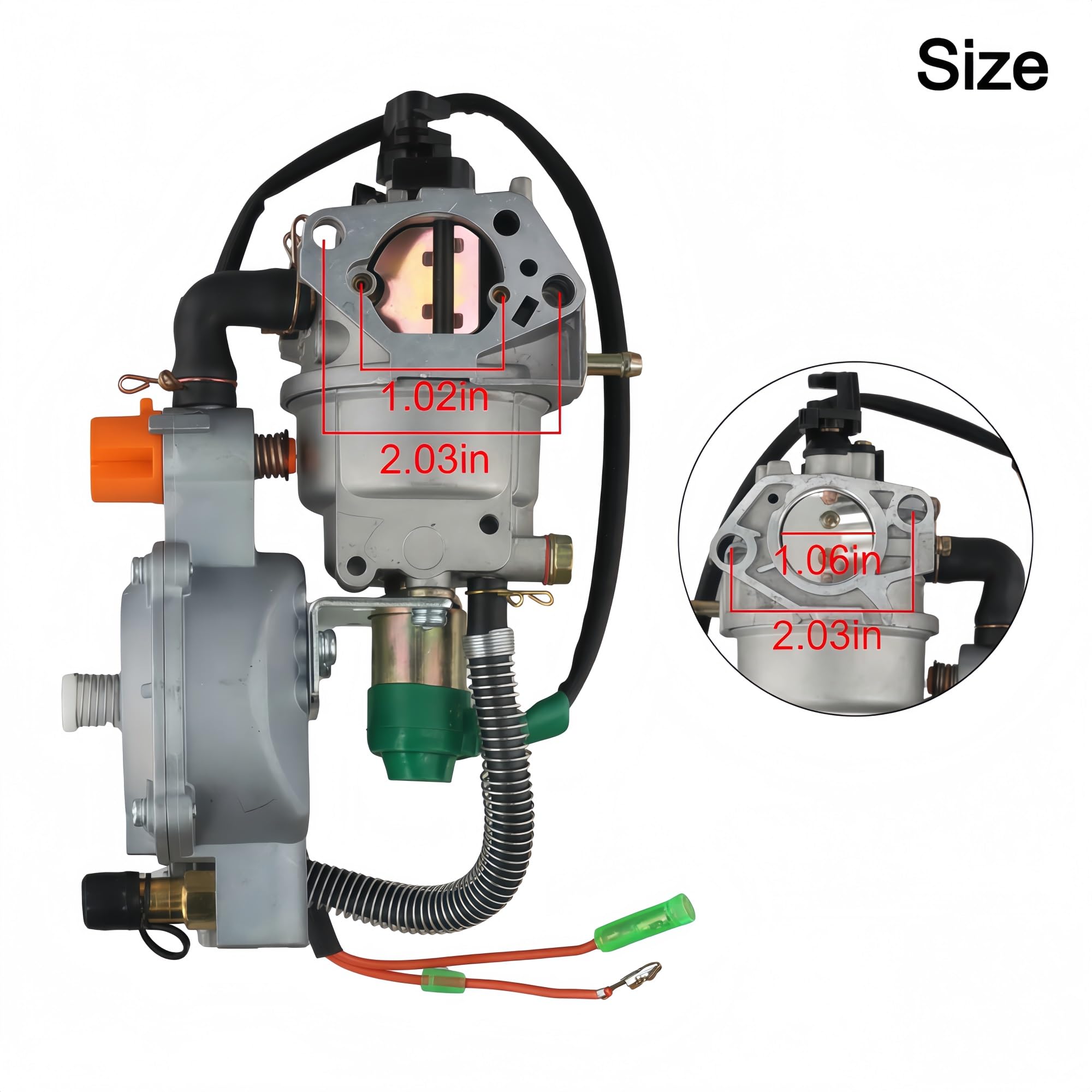 Carburador Kit de carburador conversión NG combustible dual para generadores 4,5 KW a 10, herramienta eléctrica jardín