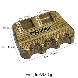 Naissgo Cue Rest Cue Stick Holder Pool Cue Holder(Wood, Vintage Color3 Holes)