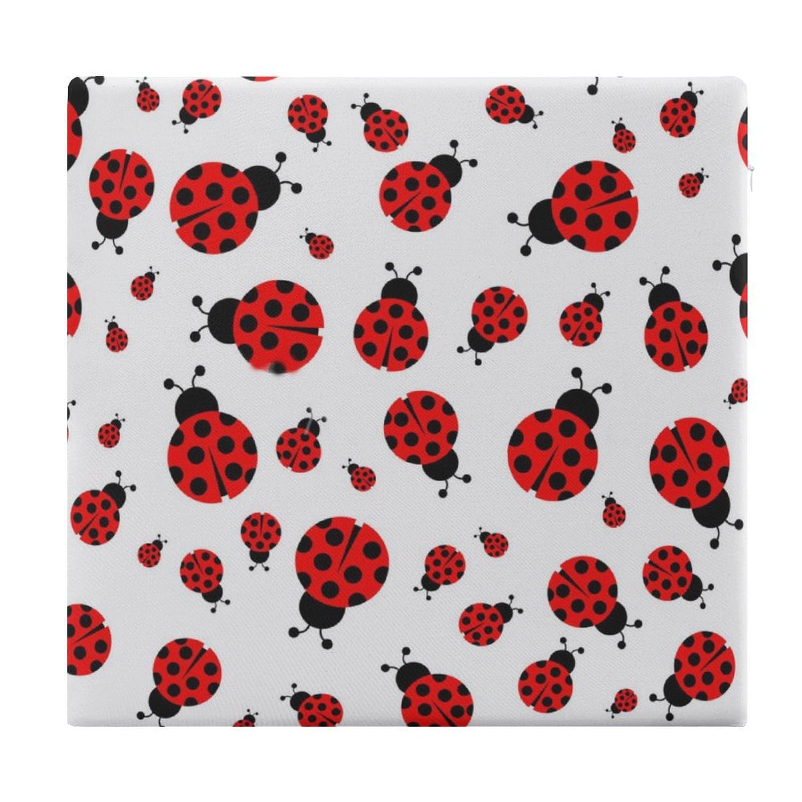 JZemdybill Chair Pad, Ladybugs Pattern Infinite Speckled Seat Pad, Square Chair Cushion for Yoga Living Room Balcony