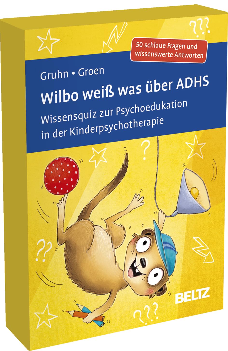Wilbo weiß was über ADHS: Wissensquiz zur Psychoedukation in der Kinderpsychotherapie. 50 schlaue Fragen und wissenswerte Antworten. Mit 16-seitigem ... 9,8 x 14,3 cm (Beltz Therapiekarten)