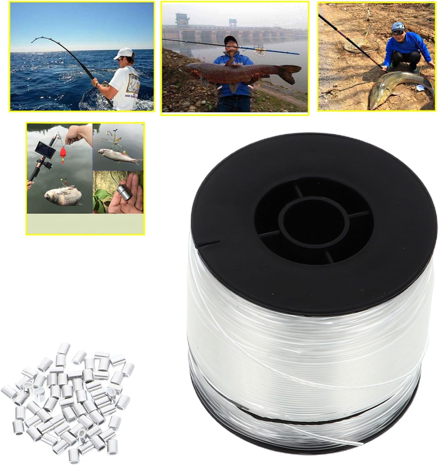 M Nylon and Super Tensile Force Wear-Resistant Fishing Line with Aluminum Parts Fishing Rope Featuring Good Water Cut