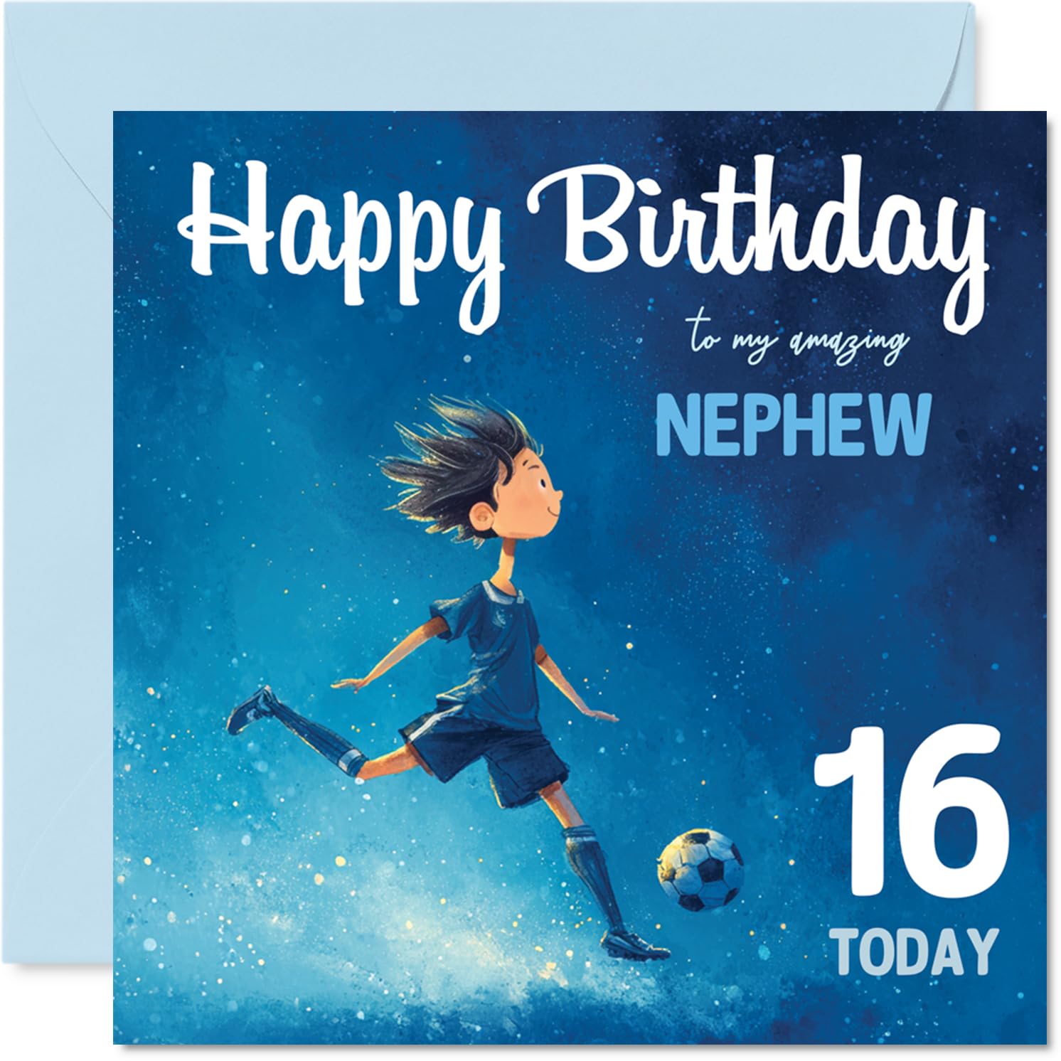 16th Birthday Cards for Boys - Football Boy - Happy Birthday Card for 3 Year Old Boy Nephew, 145mm Bday Greeting Cards
