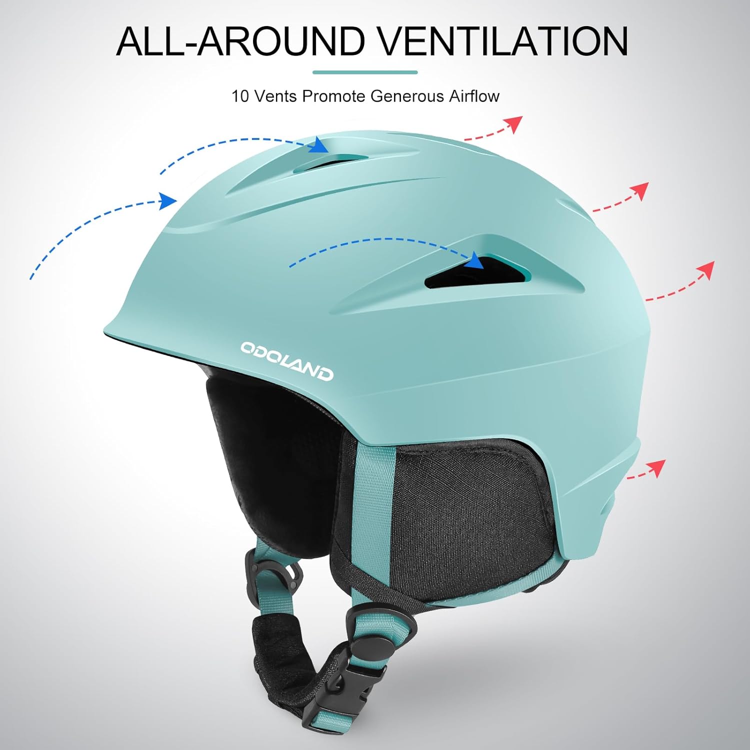 Odoland Snowboard Helmet, Ski Helmet with Ski Goggles for Adults & Youth, Durable PC Shell & EPS Foam, Safety Snow Helmets Goggles for Men Women - Image 4