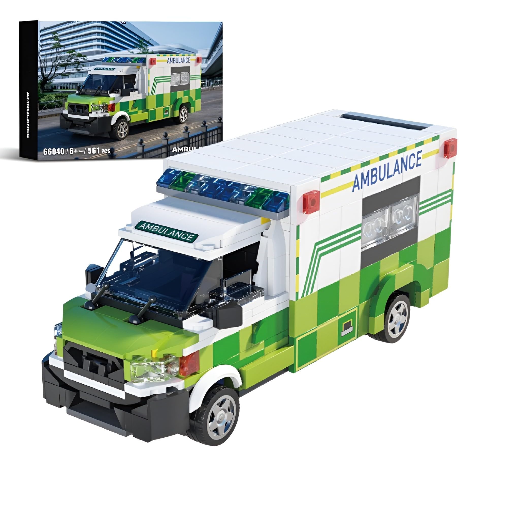 Unativer Technology Ambulance Transport Building Blocks Set, 561 PCS Ambulance Model Kit, STEM Vehicles Model Toy, Gift for Kid Adult, Compatible with Major Brands (66040)