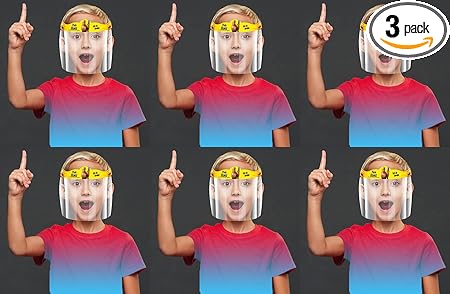 Xiran Wings Pack Of 6 Static Kids Face Shield With Comics Character Designed For Kids (Pack of 6)