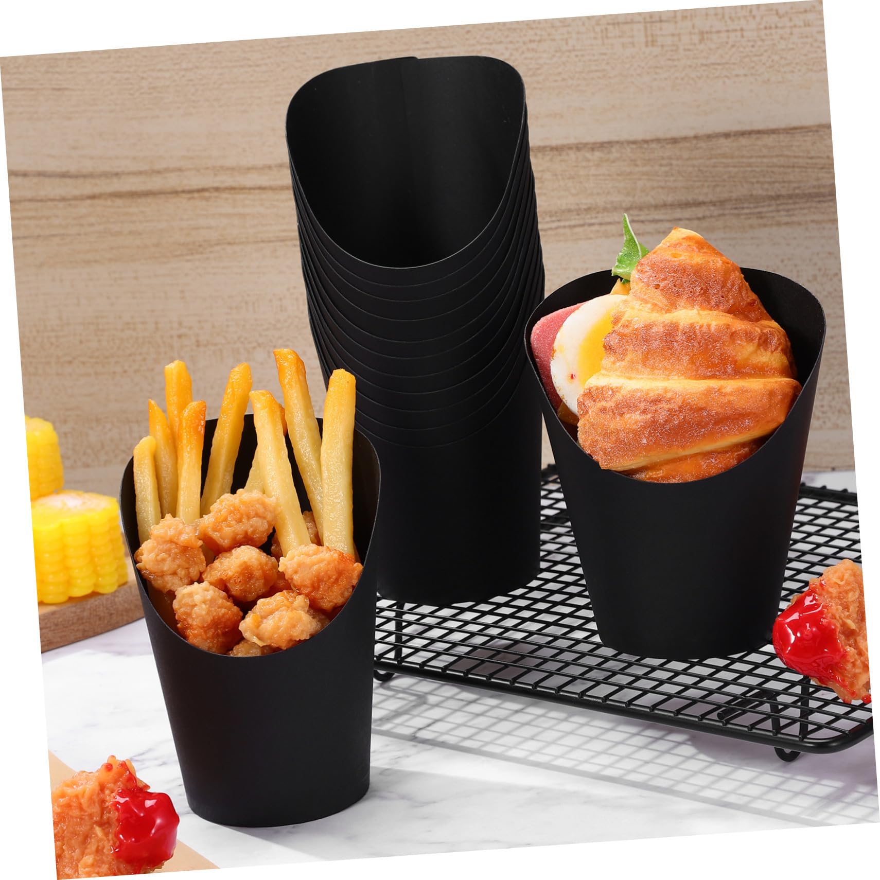 ERINGOGO Schwarze Papierbecher 14oz 100 Stück mit Weihnachten Event, Einweg