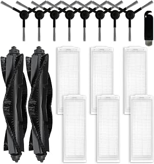 Replacement Parts Compatible with WYZE Robot Vacuum Cleaner WVCR200S Accessories, 2 Main Brushes, 6 Hepa Filters, 8 Side Brushes Attachment Spare Pack