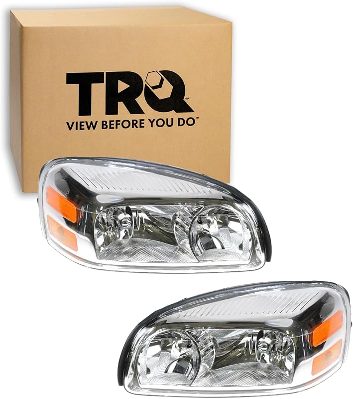 Conjunto de faróis dianteiros TRQ halógenos para Buick Terraza, Chevrolet Uplander, Pontiac Montana e Saturn Relay – Par