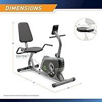 Vista 2 de Marcy Magnetic Recumbent Exercise Bike For Home and Home Gym, With Digital Monitor And Quick Adjustable Seat NS-1206R