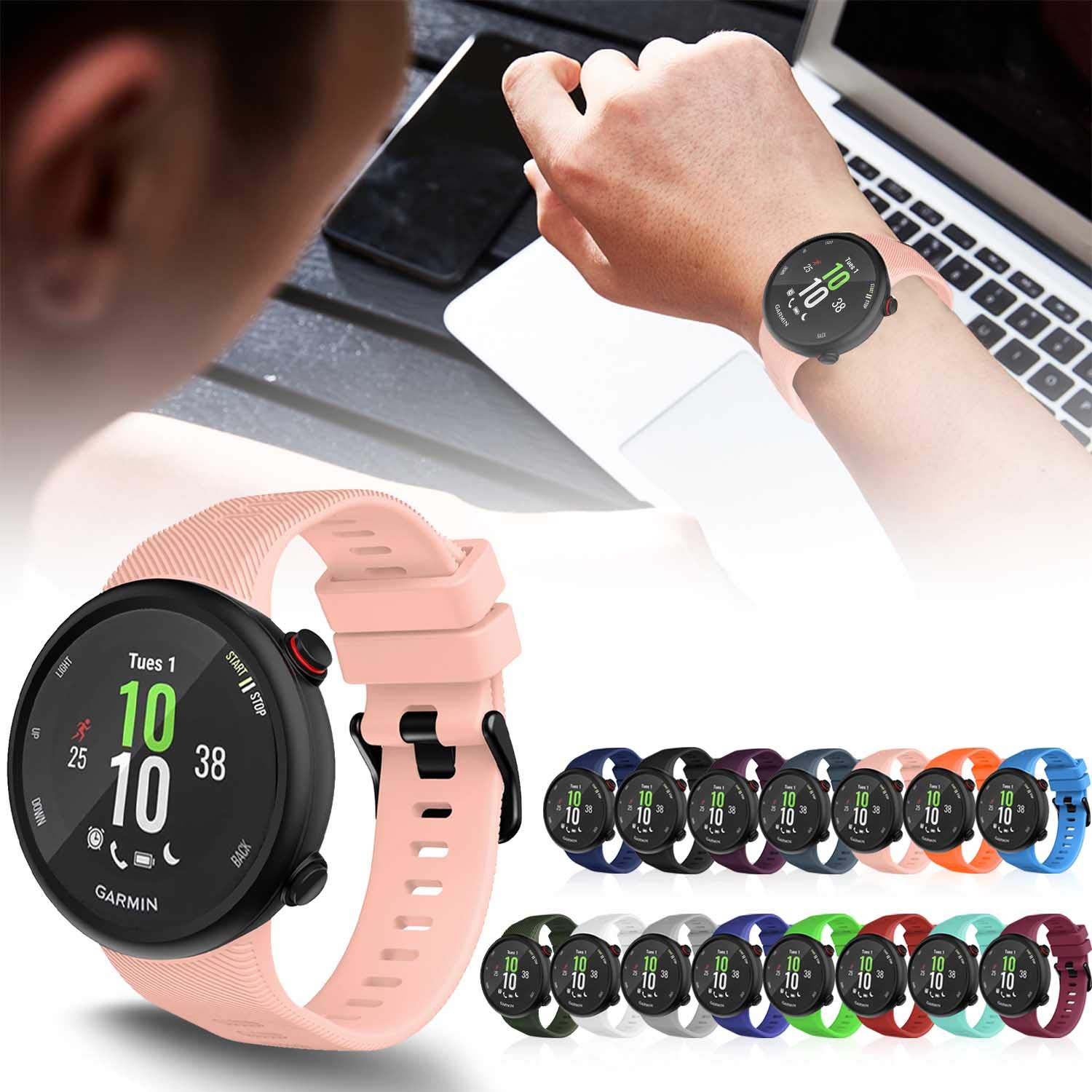 Cinturino di Ricambio Compatibile con Garmin Forerunner 45s, in Silicone, per Forerunner 45s
