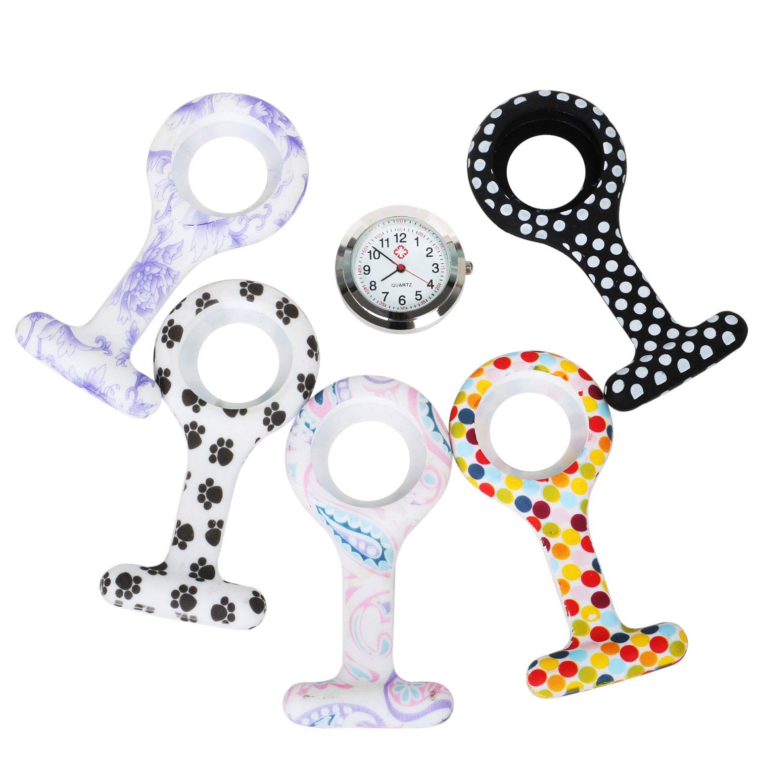 TRIXES Yellow Silicone Nurses Fob Watch NEW Quartz Clip Pocket - Foto 1