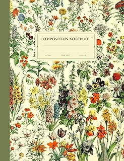 Composition Notebook: Vintage Botanical Illustration. College Ruled, 120 Cream Pages, 7.5" x 9.75"