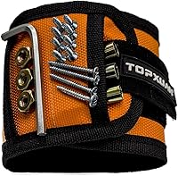 Vista 1 de Pulsera magnética de regalo para hombres, cinturón de herramientas para sujetar tornillos, clavos, brocas, con imanes, 15 imanes para carpintero