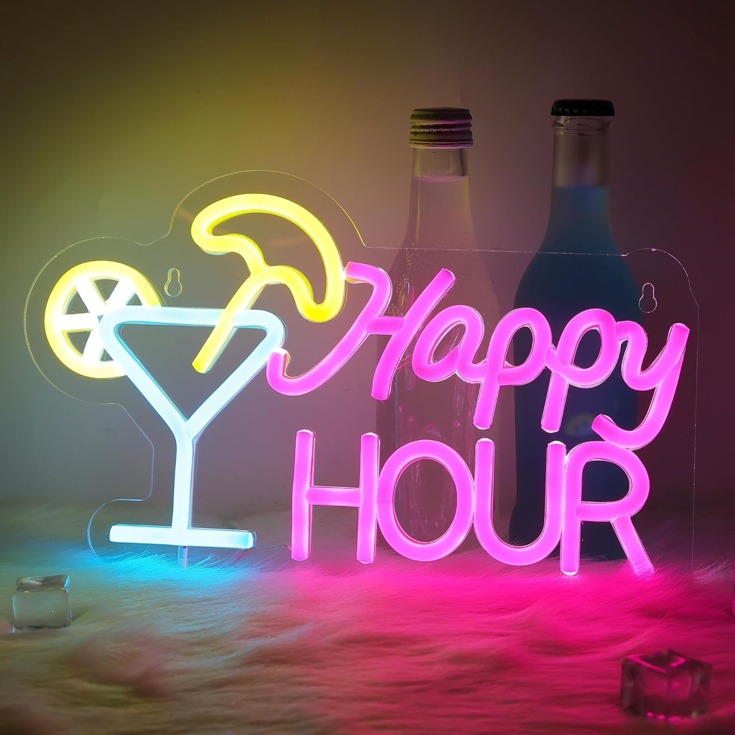Attivolife Cocktail Happy Hour Neon Sign, Bright LED Lights with USB Powered, Light up Wall Decor for Bedroom, Man Cave, Unique Business Lamp for Club, Store, Party, Bistro, Birthday Christmas Gifts - Image 8