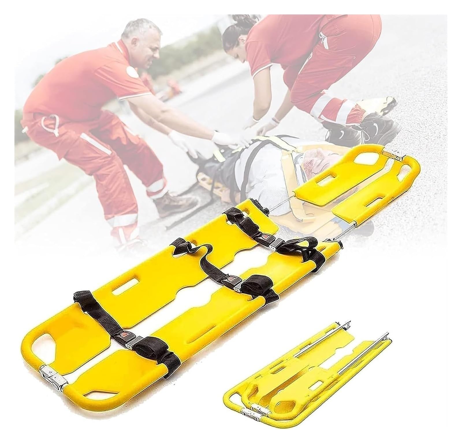 SWENEEN Folding Compact Portable Stretcher, Emergency Stretcher,Portable Folding Stretcher,Scoop Stretcher With Straps For Ambulance,