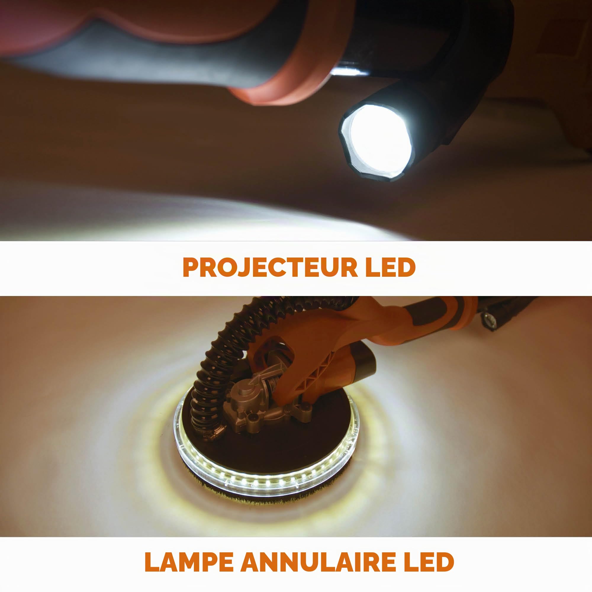 Evolution Power Tools - onceuse Téléscopique pour Cloisons Sèches avec Torche LED, onceuse telescopique, timbertech onceuse girafe, girafe onceuse festool, 225 mm
