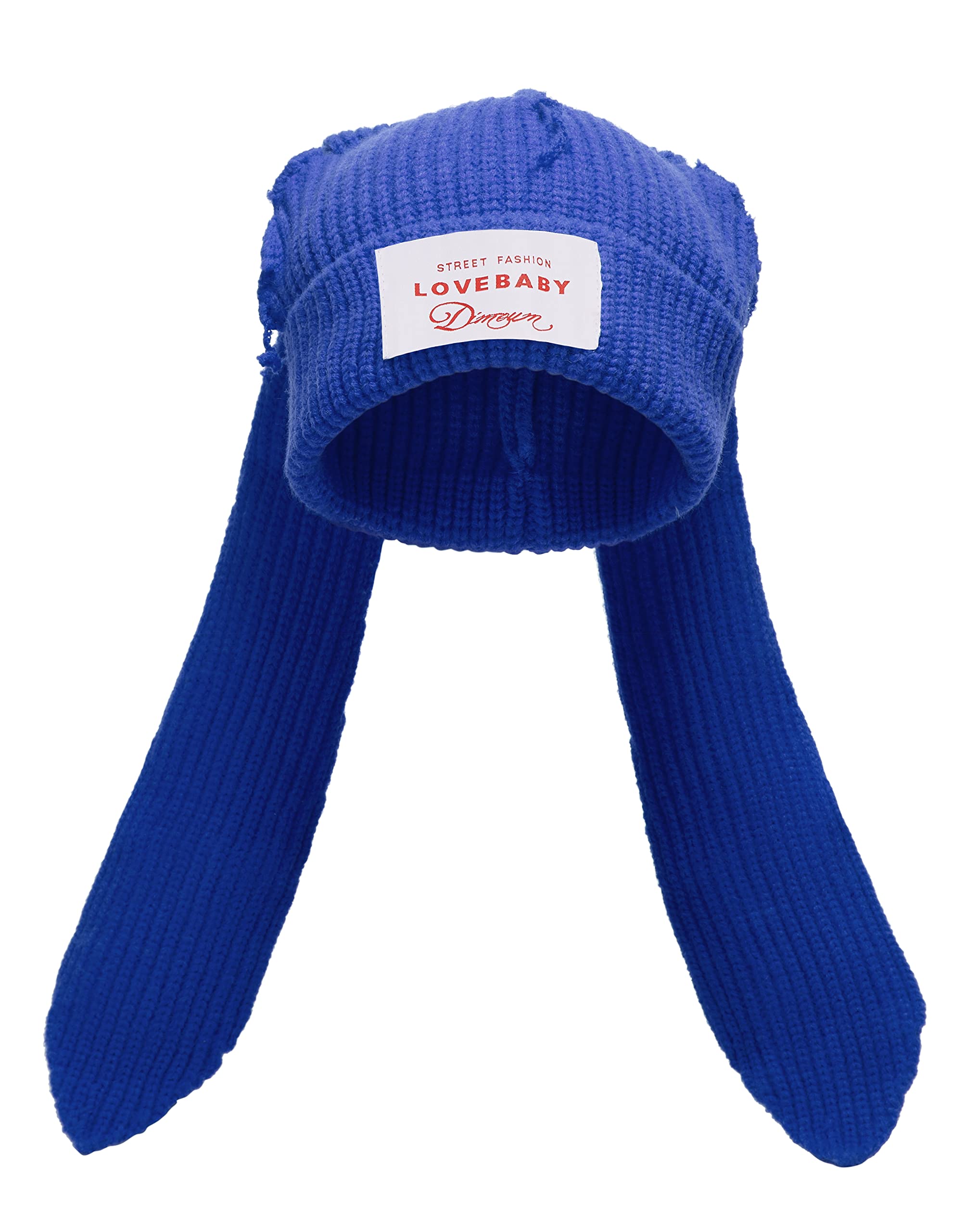 Knit Beanie Hats Cute Bunny Long Ears Funny Hat Fluffy Winter Cap Warm Knit Rabbit Crochet Skull Cap Outdoor Slouchy Hat