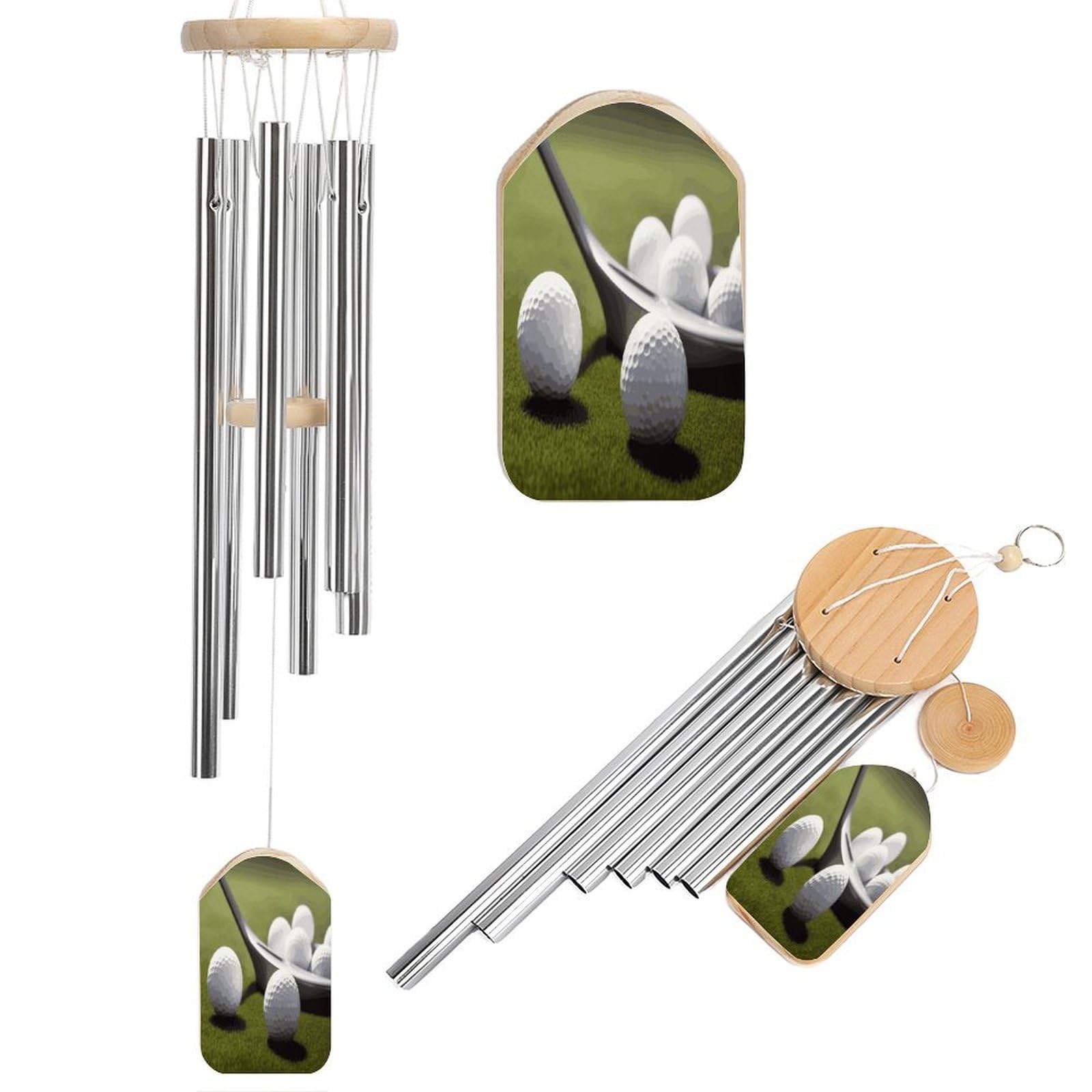 Fekiloot Style Golf Tone Wind Chimes For Outside,Wind Bell With 6 Aluminum Alloy Tubes,Sympathy Wind Chime For Yard/Garden/Patio Decor