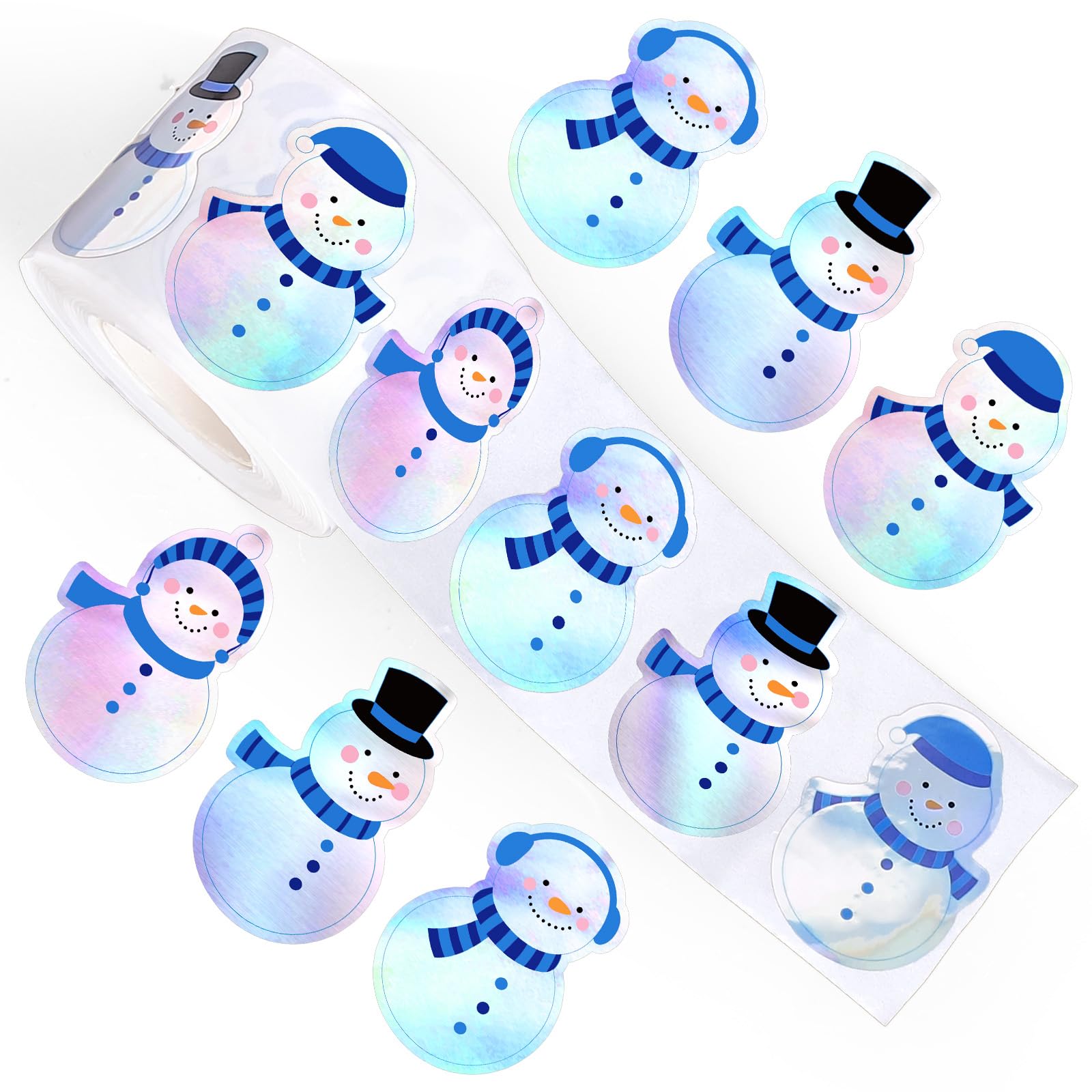 500 Autocollants De Noël - Effet Holographique Ampoule - Imperméables - 3,8x2 Cm - Pour Cadeaux, Cartes, Déco