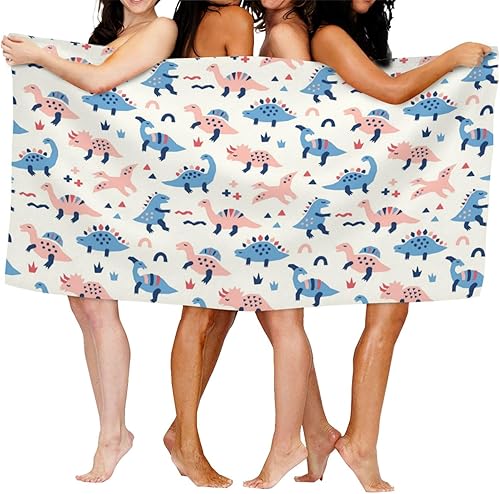 Miniatura 2 de AFHYZY Toallas de playa de microfibra de dinosaurio para adultos, toalla de viaje sin arena, grande, de secado rápido, ligeras, toallas de baño de