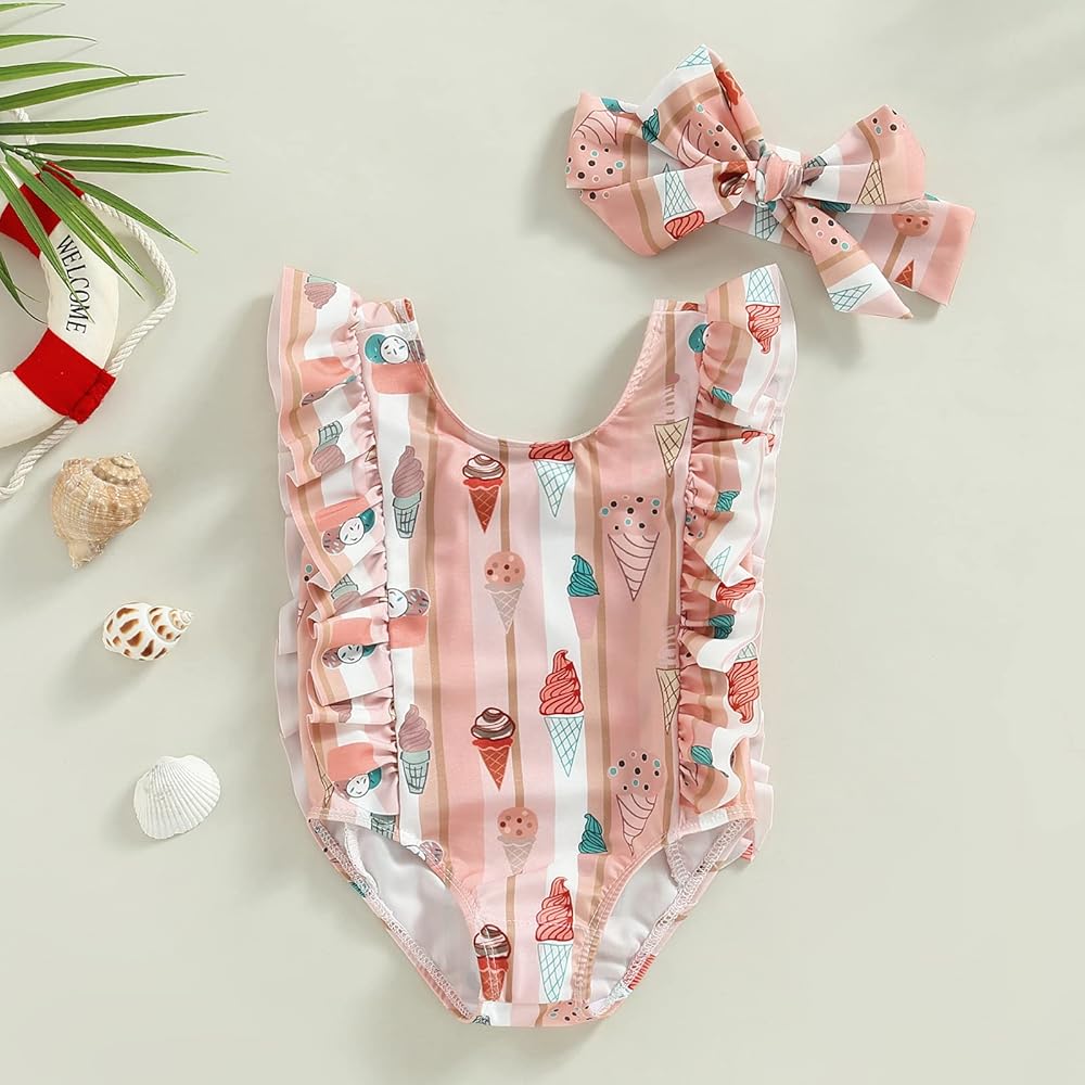 Costume Da Bagno Bambina Intero Floreale - 100% Cotone Per Mare E Piscina - Foto 7