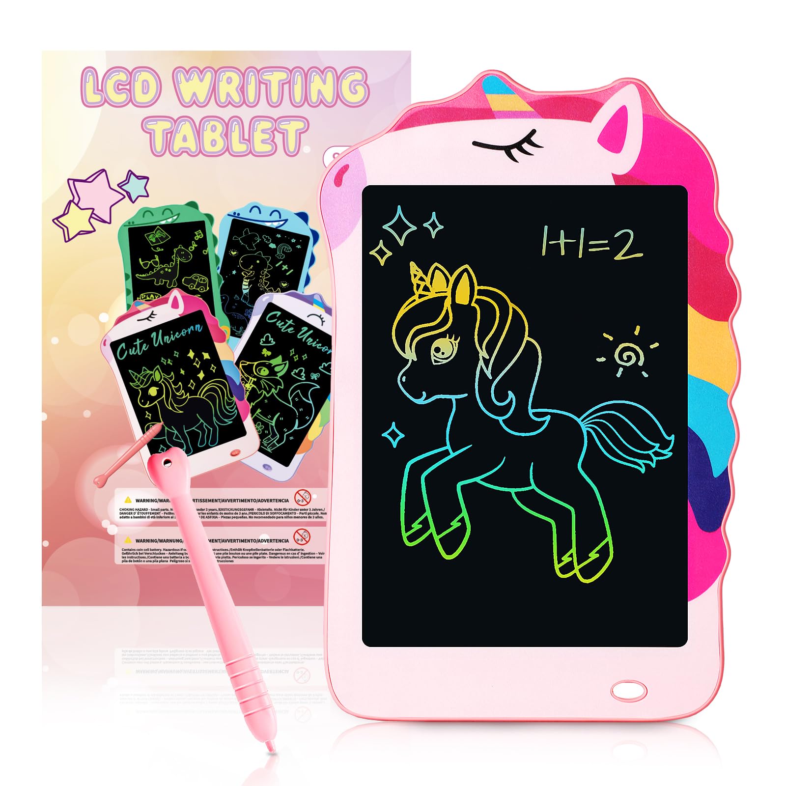 Unicorn Toys LCD Writing Tablet for Girls Kids Colorful Toddler Toys Drawing Board Educational Kid Toys Doodle Pad