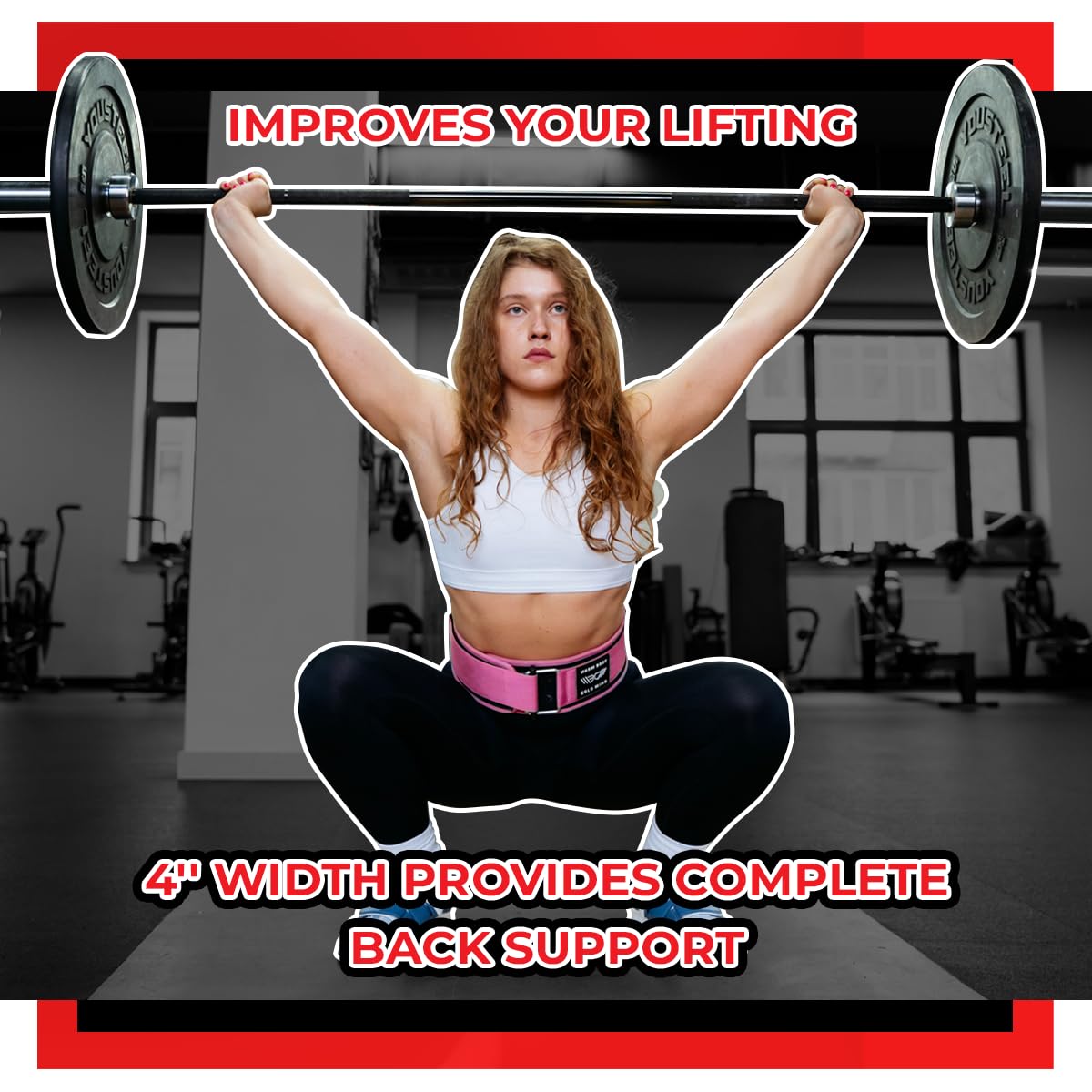 WARM BODY COLD MIND Cintura Palestra - Robusto Nylon - Approvato per la Competizione Sollevamento Pesi, Cintura Powerlifting Bodybuilding Squat Cross Allenamento, Cintura Lombare Palestra Uomo Donna