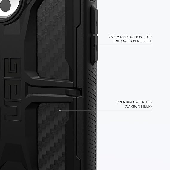 URBAN ARMOR GEAR UAG Case [Updated Ver] Compatible with iPhone 15 Pro Case 6.1 Monarch Carbon Fiber Rugged Heavy Duty Military Grade Drop Tested Protective Cover