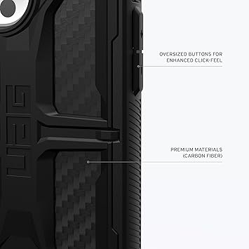 URBAN ARMOR GEAR UAG Case [Updated Ver] Compatible with iPhone 15 Pro Case 6.1 Monarch Carbon Fiber Rugged Heavy Duty Military Grade Drop Tested Protective Cover