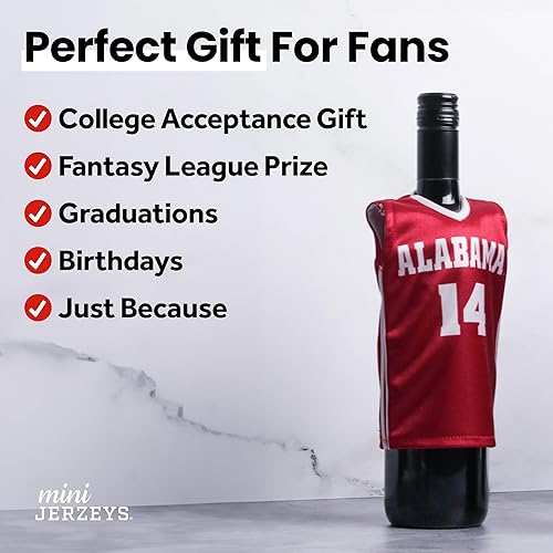 Miniatura 6 de Officially Licensed Miniature Sports Jersey Stand & Mini Hanger Included, Sports Fan Gift, Wine Bottle Sleeve, Holiday Ornament