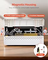 Vista 6 de VEVOR Máquina de sellado continuo, ancho de sello de 0.32-0.47 pulgadas, sellador automático de banda continua con control digital de temperatura