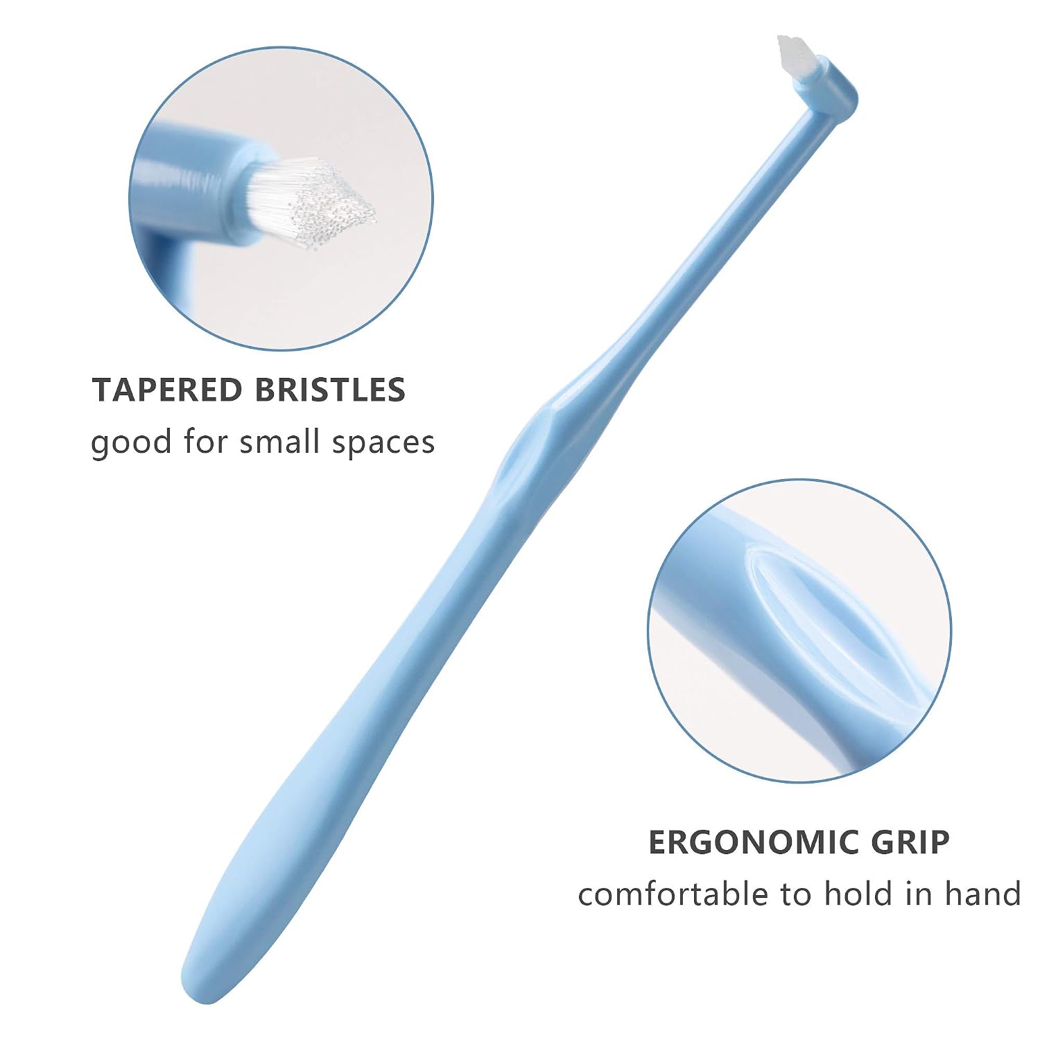 LOVEWEE End-Tuft Tapered Trim Toothbrush, 6 PCS Tufted Interspace Brush Wisdom Gap Toothbrush for Orthodontic Braces Bridges Line and Detail Cleaning image 3