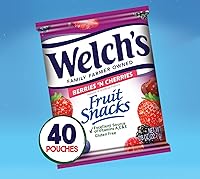 Vista 7 de Welch's Paquete de aperitivos de frutas, frutas mixtas y bayas y cerezas, sin gluten, paquete a granel, bolsas individuales de una sola porción, 0.8